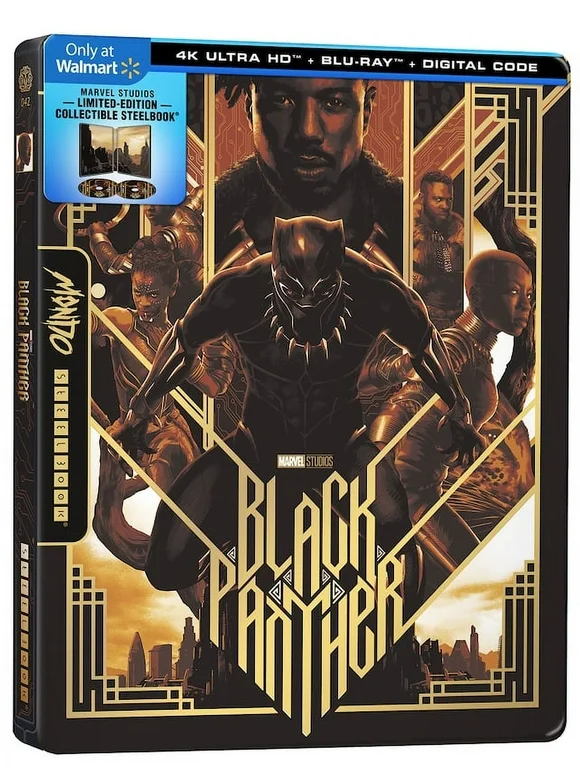 Black Panther Daily Saves Exclusive Mondo Steelbook (4K Ultra HD + Blu-ray + Digital Code)