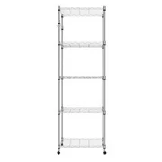 14" x 24" x 72", 5-Tier Steel Wire Shelving Rack System(Electroplate Finish) with 4 Wheels & 2 Locking, Hook Up, 72inch Height, Max Load 3000lbs