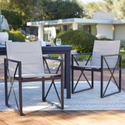 Coral Coast Carano Padded Sling Outdoor Arm Dining Chair - Set of 2