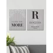 Personalized Love You More Canvas Set