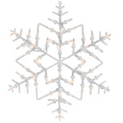 16" White Lighted Snowflake Christmas Window Silhouette Decoration