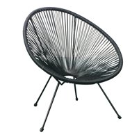 Acapulco Patio Chair All-Weather Weave Lounge Chair Patio Sun Oval Chair available for Indoor Outdoor,1 Piece,Black