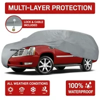 Motor Trend 4-Layer 4-Season Auto Waterproof Outdoor UV Protection for Heavy Duty Use Full Car Cover for Vans, Suvs, Crossovers (4 Size)