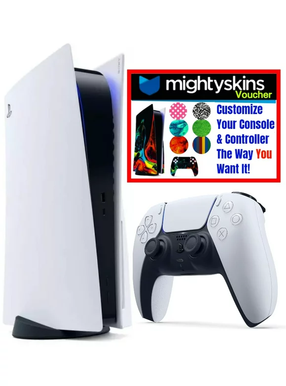 Sony PlayStation 5 Disc Video Game Console Disc Version and Mightyskins Custom Skin Voucher -Limited Bundle