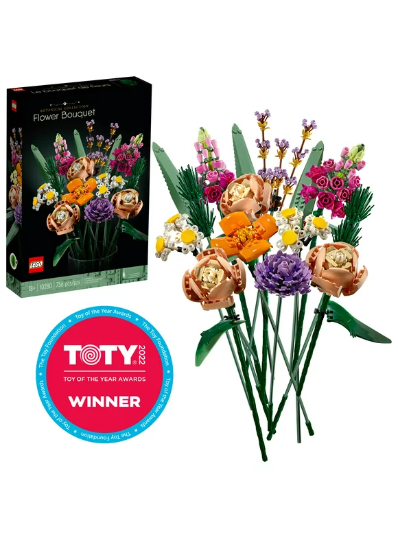 LEGO Icons Flower Bouquet 10280 Artificial Flowers, Set for Adults, Decorative Home Accessories, Mother's Day Gift, Anniversary Gift for Her and Him, Botanical Collection