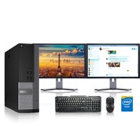 Refurbished - Dell Optiplex Desktop Computer 2.8 GHz Core i7 Tower PC, 16GB, 2TB HDD, Windows 10 x64, 19" Dual Monitor , USB Mouse & Keyboard