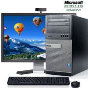 Dell Desktop Computer Tower Windows 10 Intel Core I3 Processor 4GB RAM 160GB Hard Drive DVD Wifi Webcam with a 17" LCD - Refurbished PC