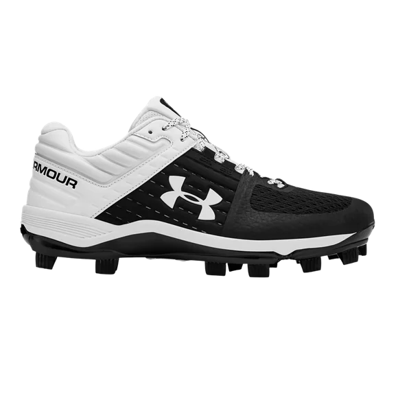 Under Armour Yard Low Men's Molded Rubber Cleats, White Black, 9