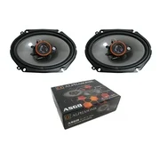 Pair of Alphasonik 6x8 3-Way 700W Full Range Speakers 4 Ohm Pro Car Audio AS68