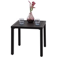 MF Studio Indoor Outdoor Small Metal Square Side/End Table, Patio Coffee Bistro Table, Black