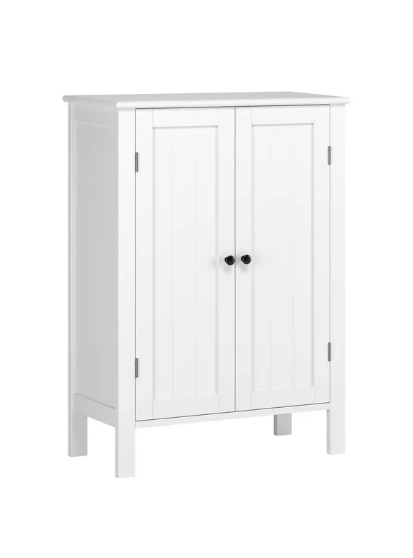 Homfa Bathroom Storage Floor Cabinet, Freestanding White Cabinet with Doors and Shelves