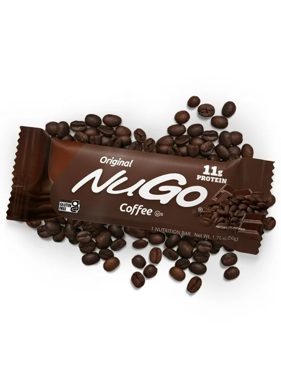 NuGo Protein Bar, Coffee, 11g Protein, 170 Calories,  Gluten Free, 15 Count
