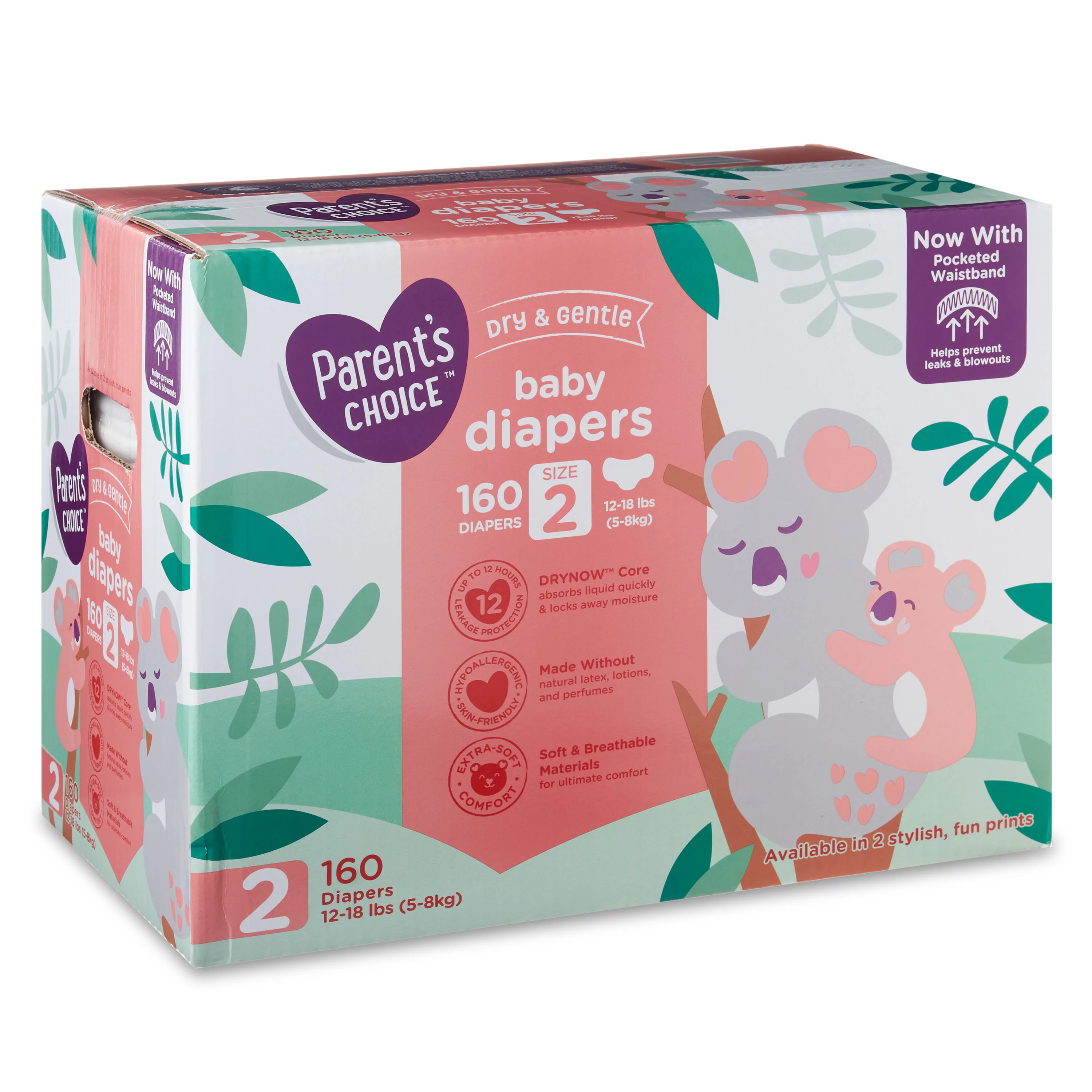  Parent's Choice Diapers, Dry & Gentle Diapers Size 2