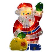 Northlight 13 in. Holographic Lighted Santa Claus Christmas Window Silhouette