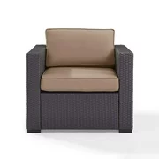 Crosley Furniture Biscayne Armchair With Mocha Cushions