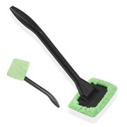 Window/windshield Fast Easy Auto Glass Cleaner Window Brush - Microfiber Windshield Cleaner - Pivoting Head - Removable Terry Bonnet