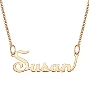 "Quick Ship Gift" - Personalized Women's Silvertone or Goldtone Script Nameplate Necklace, 18"