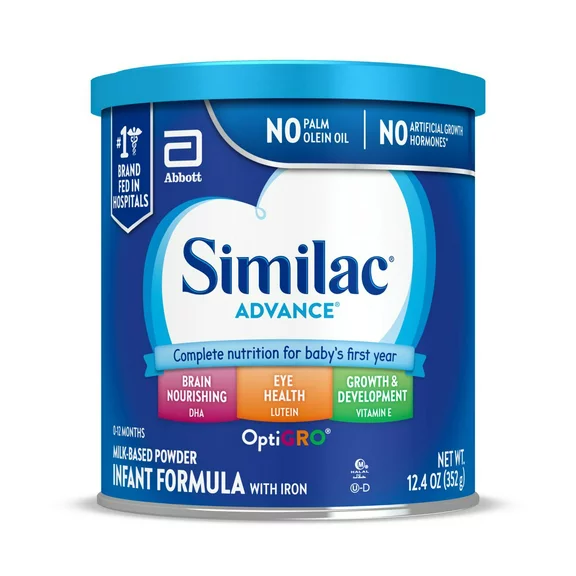 Similac® Advance®* Powder Baby Formula with Iron, DHA, Lutein, 12.4-oz Can