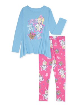 Jojo Siwa Sharkbite Graphic Tee and Legging, 2-Piece Outfit Set (Little Girls & Big Girls)