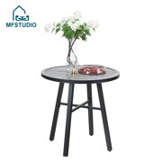 MF Studio Outdoor Patio Round Bistro Table Outdoor Metal Dining Table for Garden, Pation, Poolside, 28 Inch Black