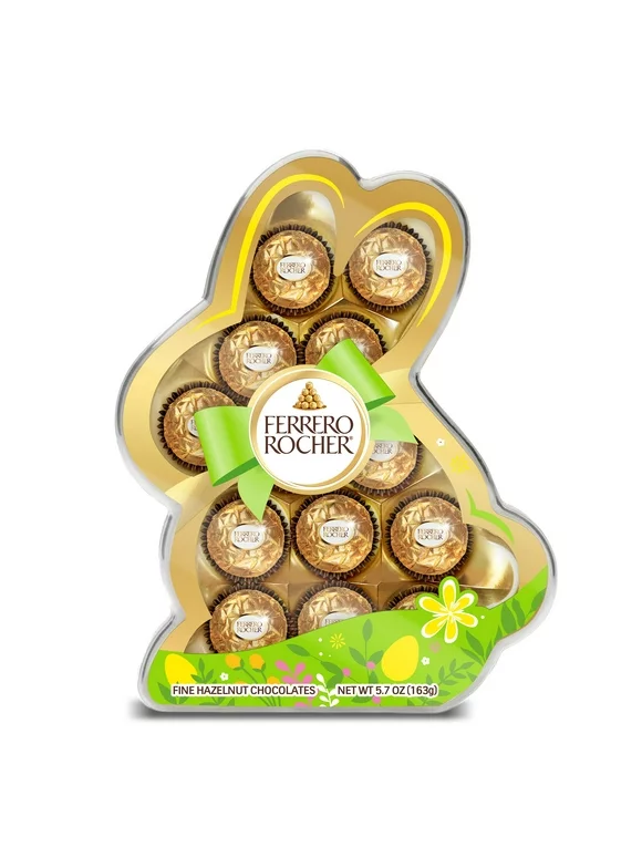 Ferrero Rocher, Premium Chocolates in a Bunny-Shaped Box, Great Easter Gift, 13 Ct