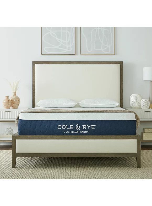 Cole & Rye ArticSky 12" Medium Firm Gel Memory Foam Mattress with BONUS Pillows, Queen