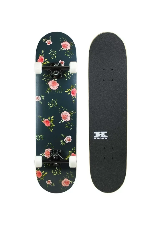 Krown KPC Skateboard Complete Floral Flowers 7.75"