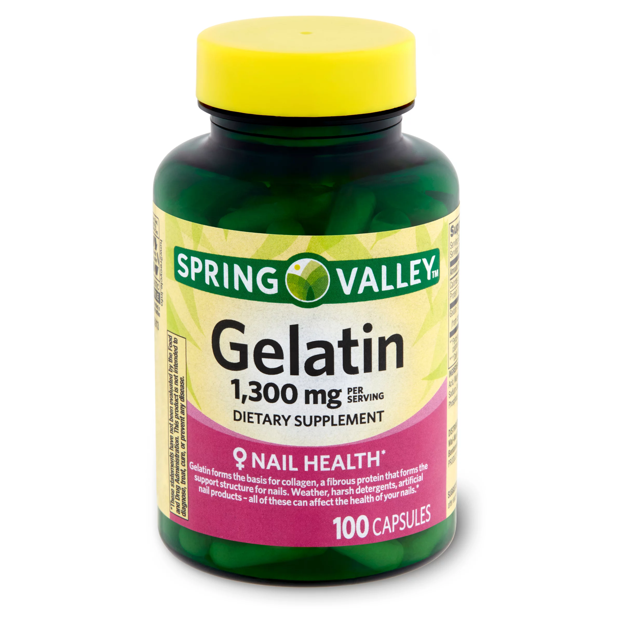 Spring Valley Gelatin Dietary Supplement, 1,300 mg, 100 Count ...
