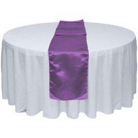 Gowinex 10pcs Purple 12" x 108" Satin Table Runner Wedding Party