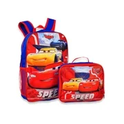 Group Ruz Cars Jackson & Lightning McQueen 16" Backpack W/ Detachable Lunch Box