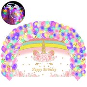 Unicorn Birthday Party Decoration Backdrop for Girls,Rainbow Unicorn Party Supplies Girl Theme Balloons ,Twinkle String Fairy Lights for Boy Toddler Children,1st Baby Shower Banner Gift Favors 53Ft
