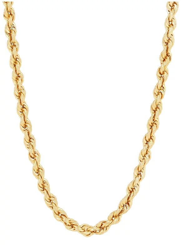 Brilliance Fine Jewelry 10K Yellow Gold Hollow 4.85MM-4.90MM Rope Necklace, 22"