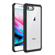 Apple iPhone 8, iPhone 7, iPhone 6/6S Phone Case 3 layers Hybrid Cornes TPU Bumper Electroplating Shockproof Rubber Black Transparent Protective Phone Case Cover for Apple iPhone 7 /8 /6 /6S