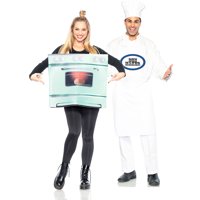 Seeing Red Chef and Bun in the Oven Couples Costumes for Adults, Standard Size, Includes an Apron and an Oven Tunic