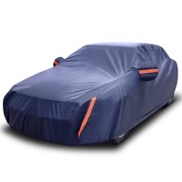 Full Car Cover All Weather Snow Dust Rain Resistant Waterproof Outdoor Protector Fits up to 192 inches (PEVA,Dark Blue)