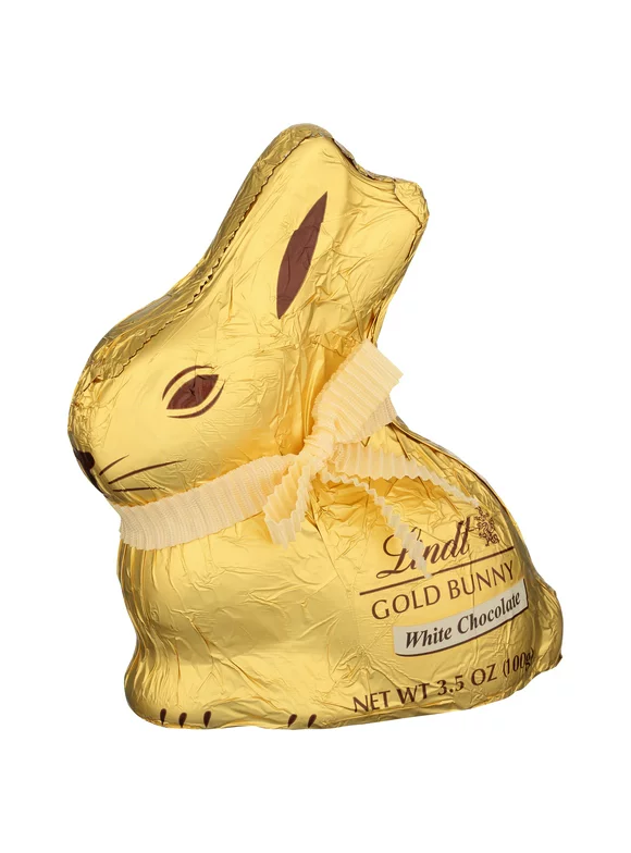 Lindt Gold Bunny, White Chocolate, Easter Chocolate Candy Bunny, 3.5 oz, 1 Count