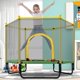 image 1 of 5ft Kids Trampoline with Safety Enclosure Net, Stainless Steel Outdoor Indoor Mini Recreational Trampoline for Toddlers Boys Girls Birthday Gift, Green Yellow