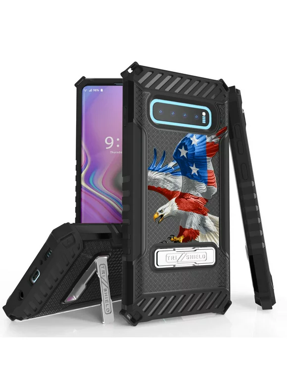 Beyond Cell TriShield Series Case Compatible with Samsung Galaxy S10+ Plus, Military Grade Shockproof Protection Phone Cover - American Eagle