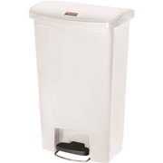 Slim Jim 24 Gal. Resin White Touchless Step-On Front Waste Basket