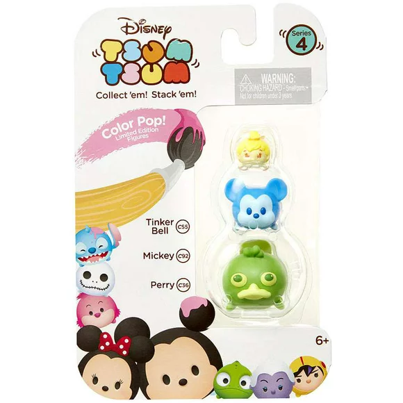 Disney Tsum Tsum Tinker Bell, Mickey & Perry Mini Figure, 3 Pack