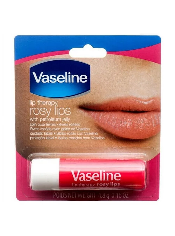 Vaseline Lip Therapy Rosy Lips | Lip Balm with Petroleum Jelly for Providing Your Lips with Ultimate Hydration and Essential Moisture to Treat Chapped, Dry, Peeling, or Cracked Lips; 0.16 Oz