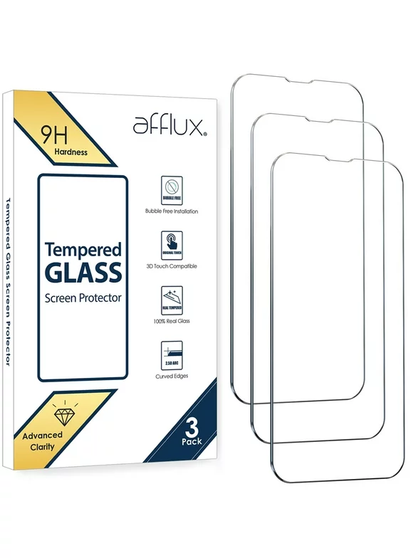 AFFLUX 3 Pack Screen Protector for iPhone 13 Mini 5.4 Inch Ultra HD, 9H Hardness, Scratch Resistant, Easy Install - Case Friendly
