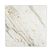 Harlow & Grey, Blanc White and Gold Foil Marble Cocktail Paper Napkins, 5" Folded, 20 Ct, Great for Birthdays, Weddings, and Baby Showers
