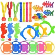 30 PCs Diving Pool Toys Underwater Swimming Pool Toys Set, Pool Party Favors for Kids F-299