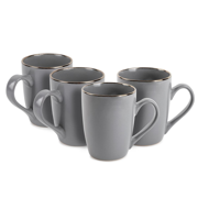 Thyme & Table Drinkware Gray Ava Stoneware 14oz Mugs, 4 Pack
