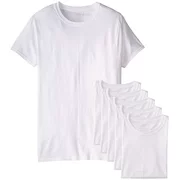 Fruit of the Loom Mens 6Pack White Crew-Neck Undershirts Cotton T-Shirts, M