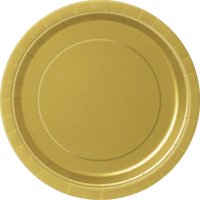 Gold Paper Dinner Plates, 9in, 50ct