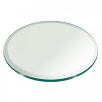 16 Inch Round Glass Table Top 1/2 Inch Thick Clear Tempered Glass With Beveled Edge Polished