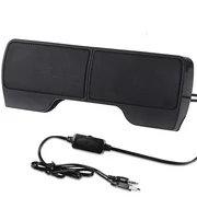 SUPVIN Portable Mini Clip-On USB Powered Stereo Multimedia Speaker Soundbar for Notebook Laptop PC Desktop Tablet Black