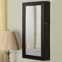 Nathan Direct W1198BLK Laney Wall Armoire with Lock, Black - 28.88 x 14.75 x 4.13 in.